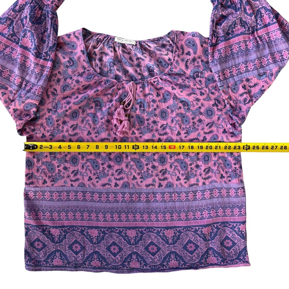 Spell & The Gypsy Journey Blouse Womens S Purple Peasant Top Boho Romantic - Picture 10 of 11